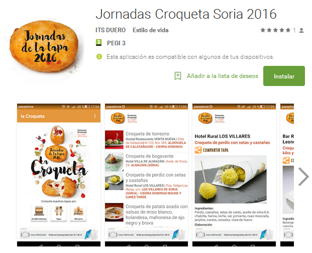 app Android Jornadas Croqueta Soria 2016